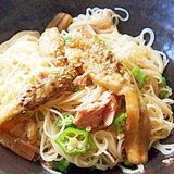 夏野菜とツナの和風冷製パスタ